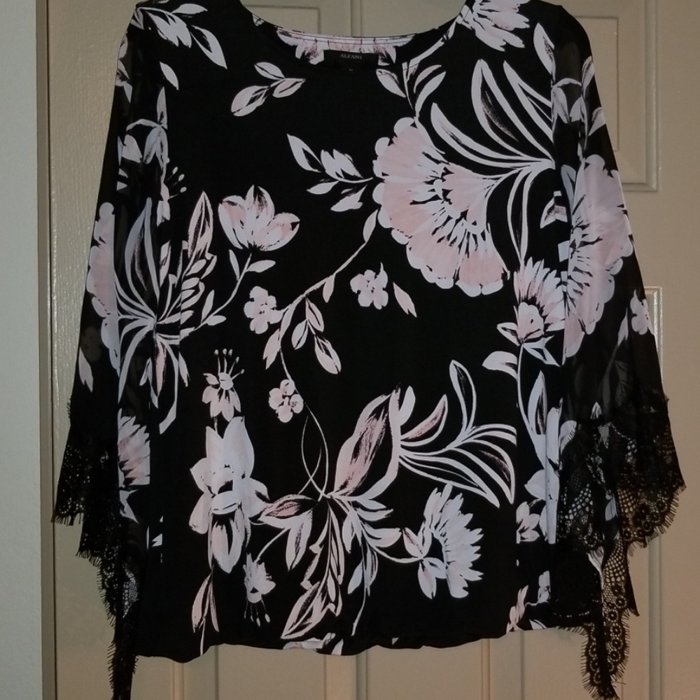Alfani floral blouson top